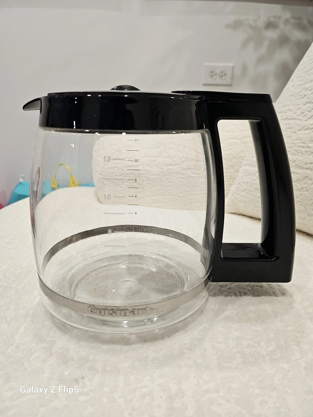 Cuisinart Clear Glass Coffee Carafe with Black Handle and Lid